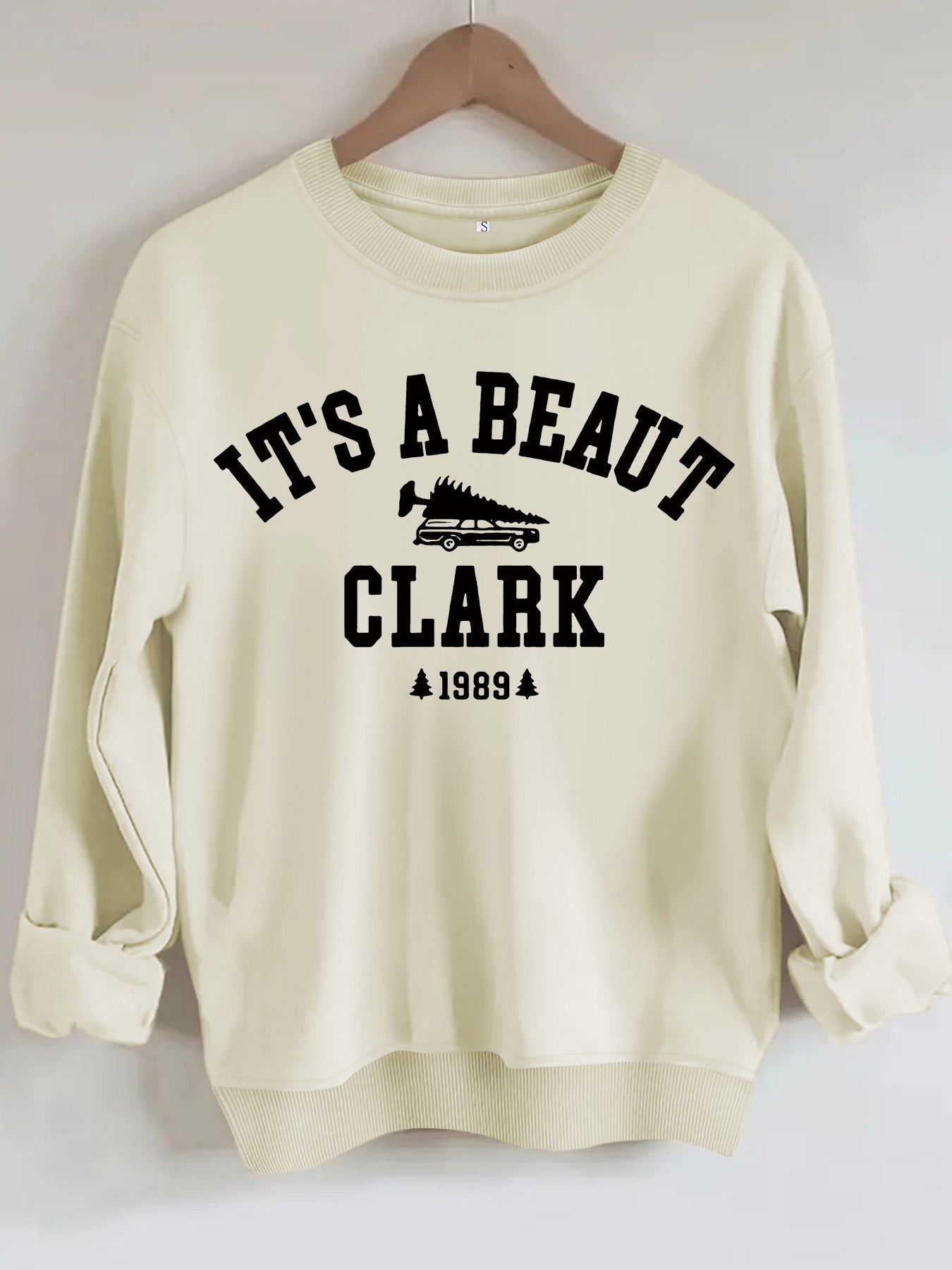 Beautiful Clark 1989 vintage Christmas print hoodie
