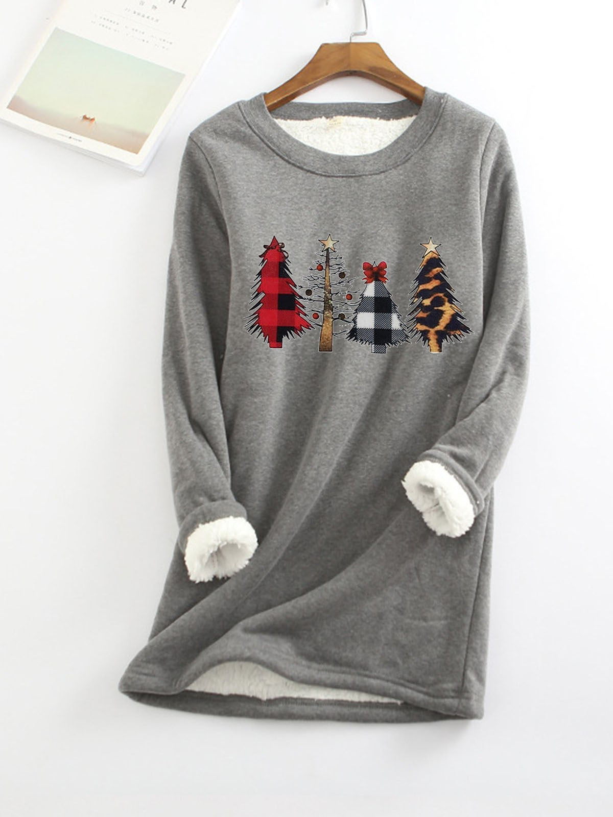 Velvet warm base sweater Christmas women's hoodie