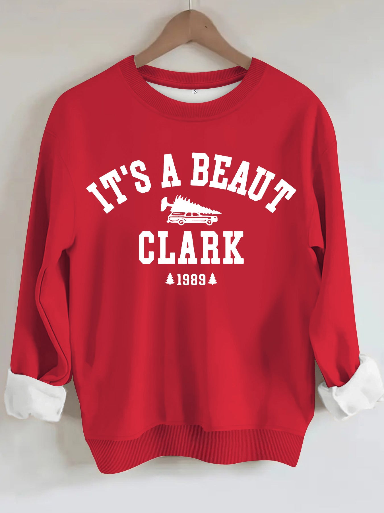 Beautiful Clark 1989 vintage Christmas print hoodie