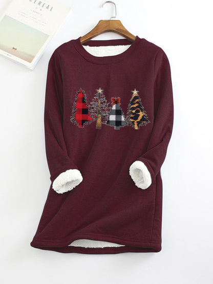 Velvet warm base sweater Christmas women's hoodie