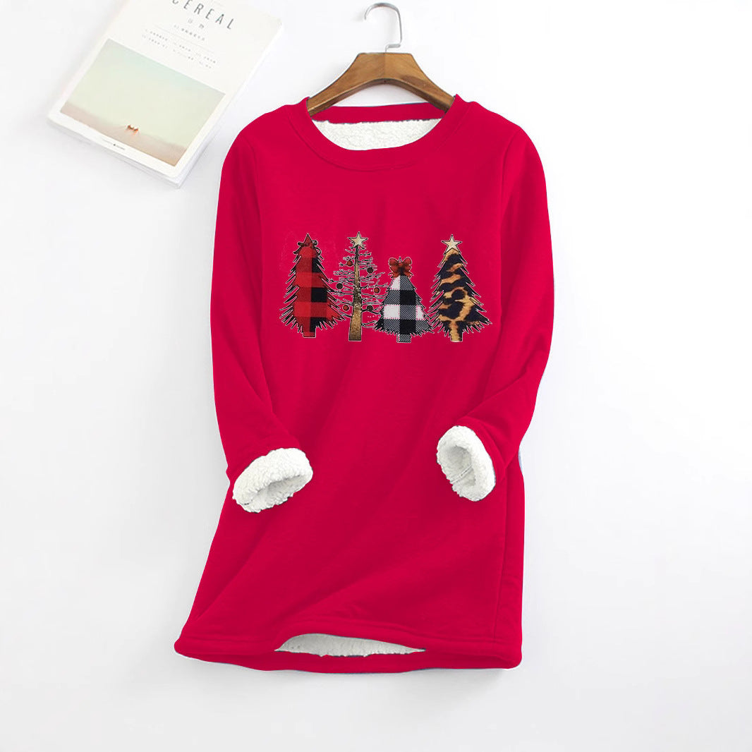 Velvet warm base sweater Christmas women's hoodie