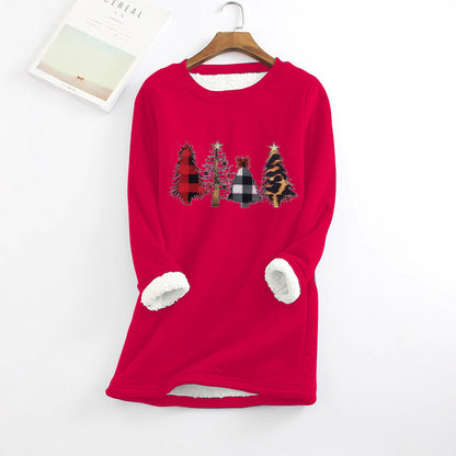 Velvet warm base sweater Christmas women's hoodie