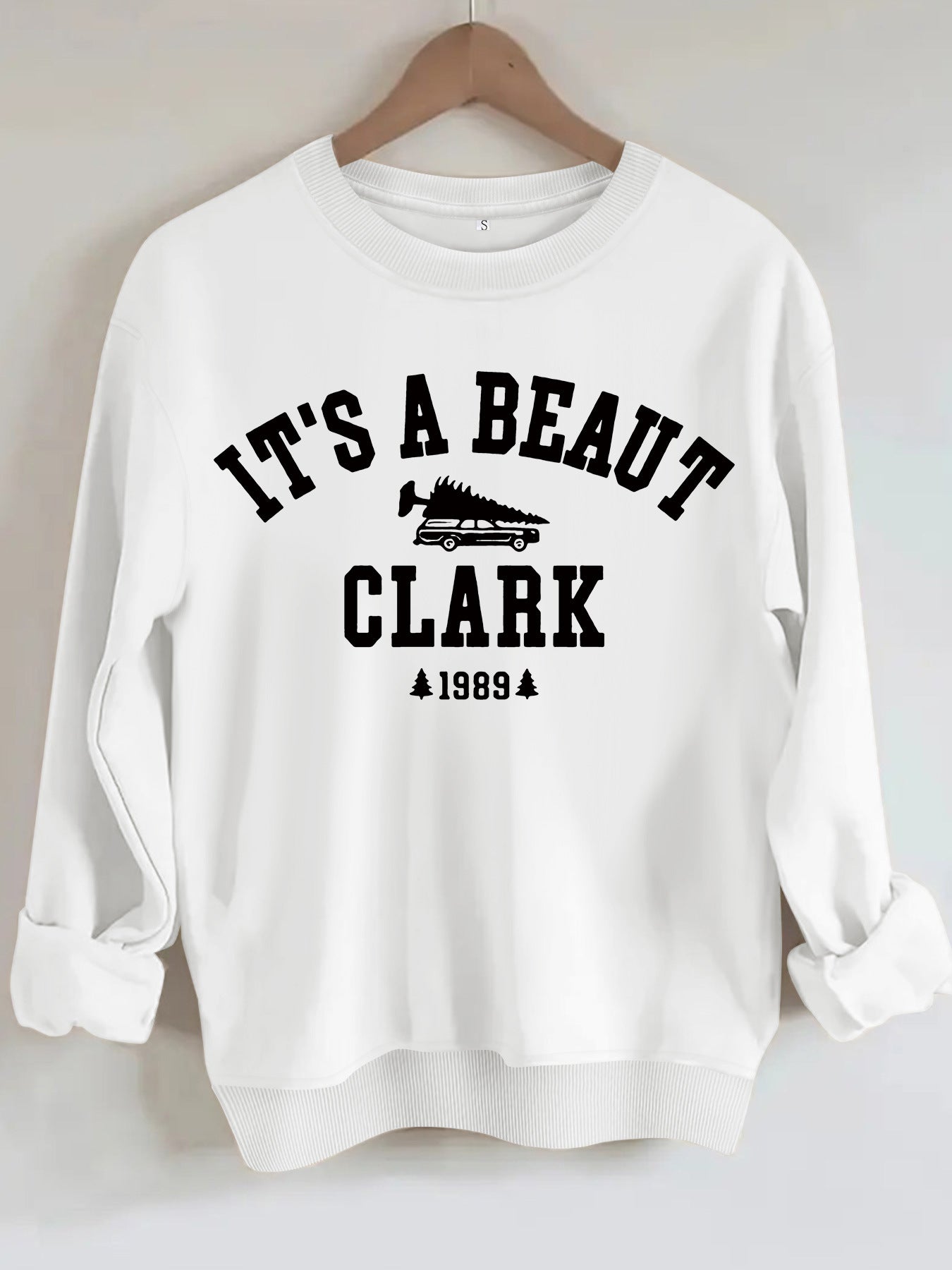 Beautiful Clark 1989 vintage Christmas print hoodie