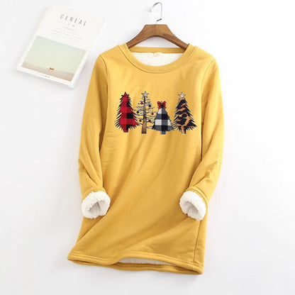 Velvet warm base sweater Christmas women's hoodie