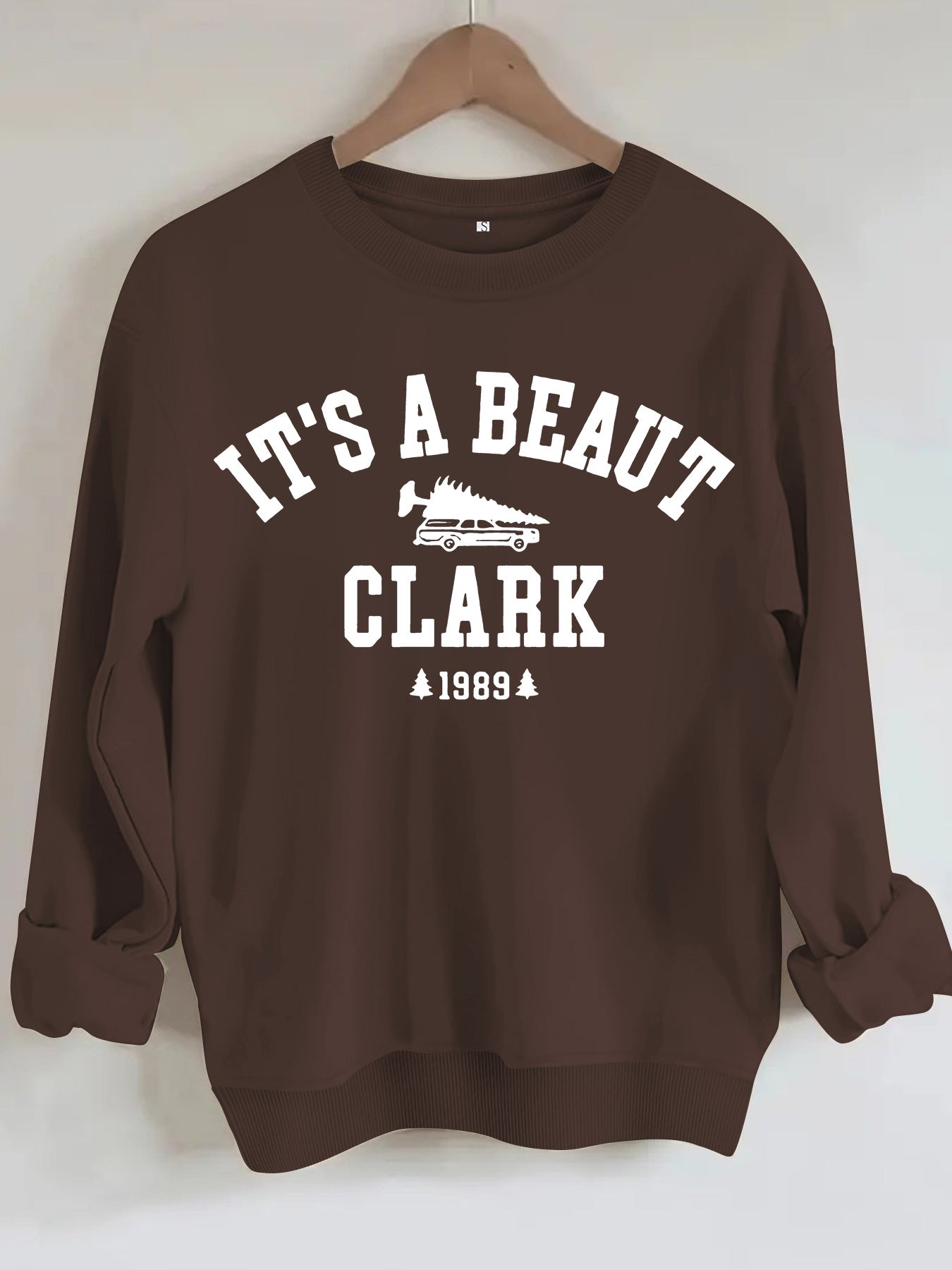 Beautiful Clark 1989 vintage Christmas print hoodie
