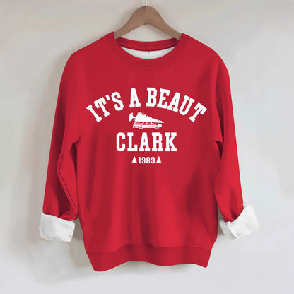 Beautiful Clark 1989 vintage Christmas print hoodie