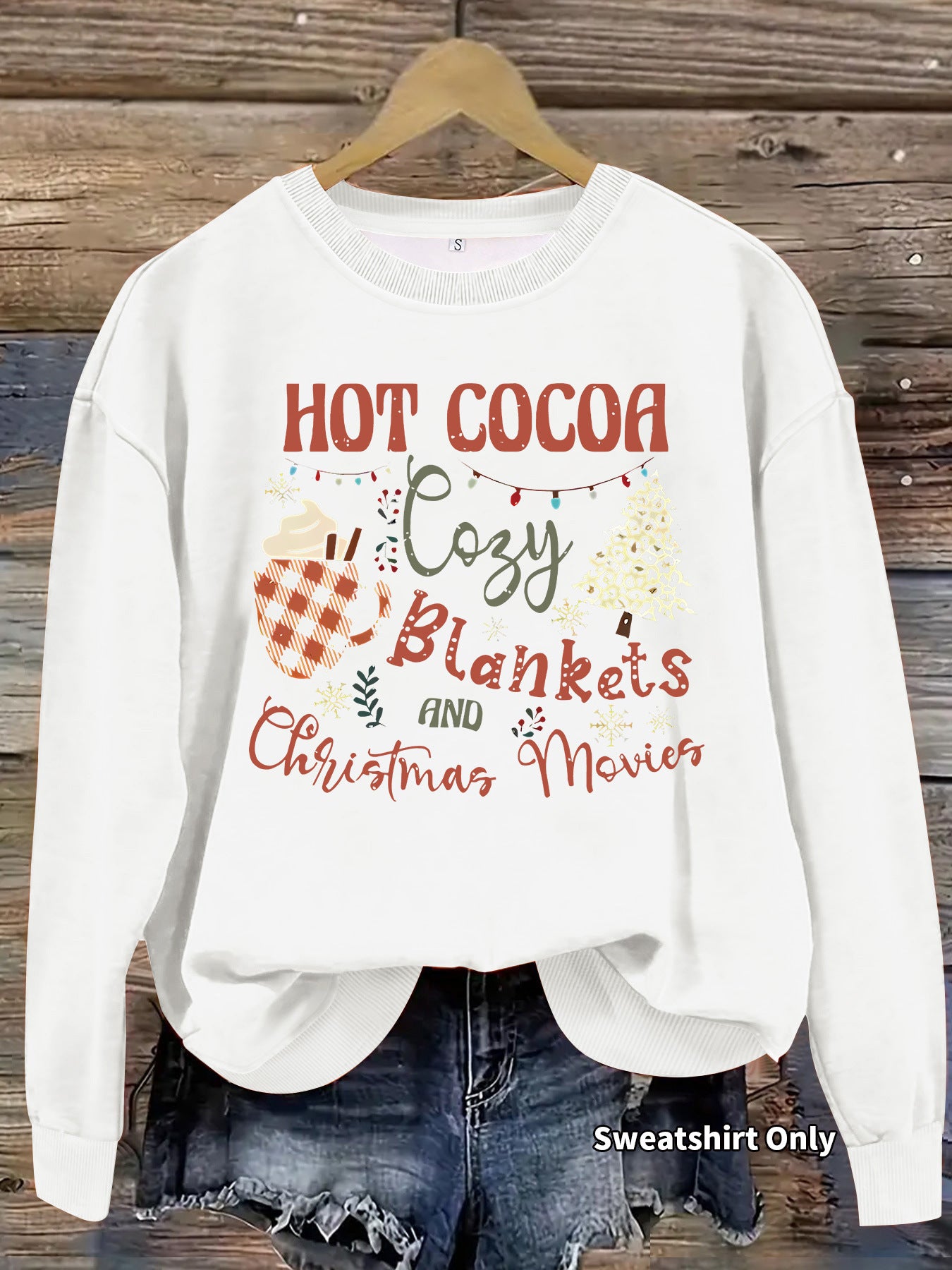 Christmas printed loose hoodie