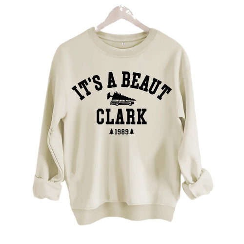 Beautiful Clark 1989 vintage Christmas print hoodie