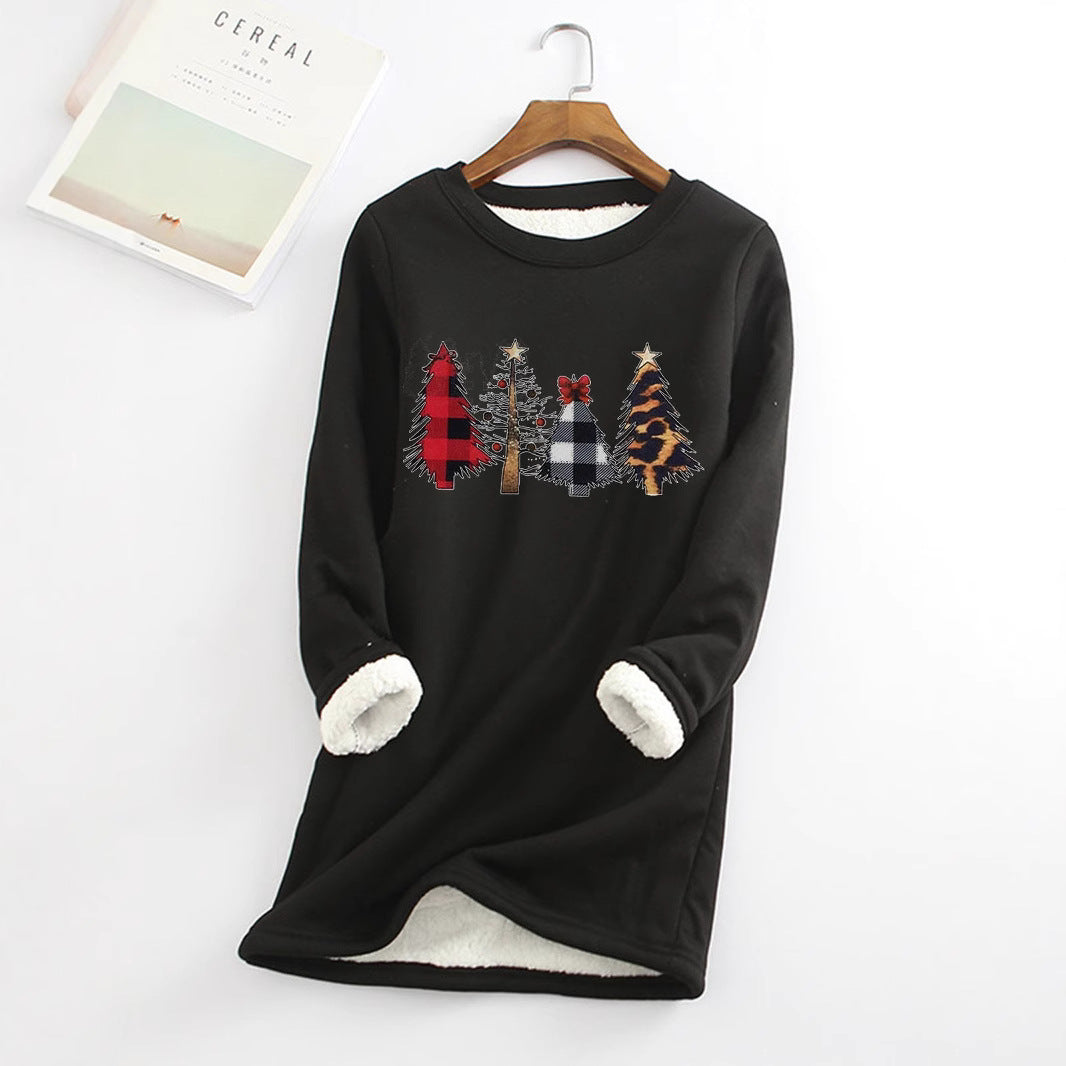 Velvet warm base sweater Christmas women's hoodie