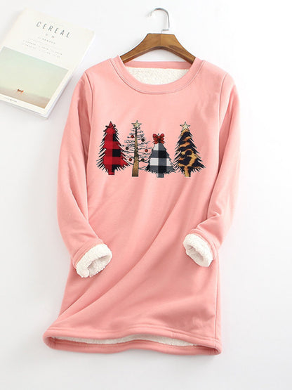 Velvet warm base sweater Christmas women's hoodie