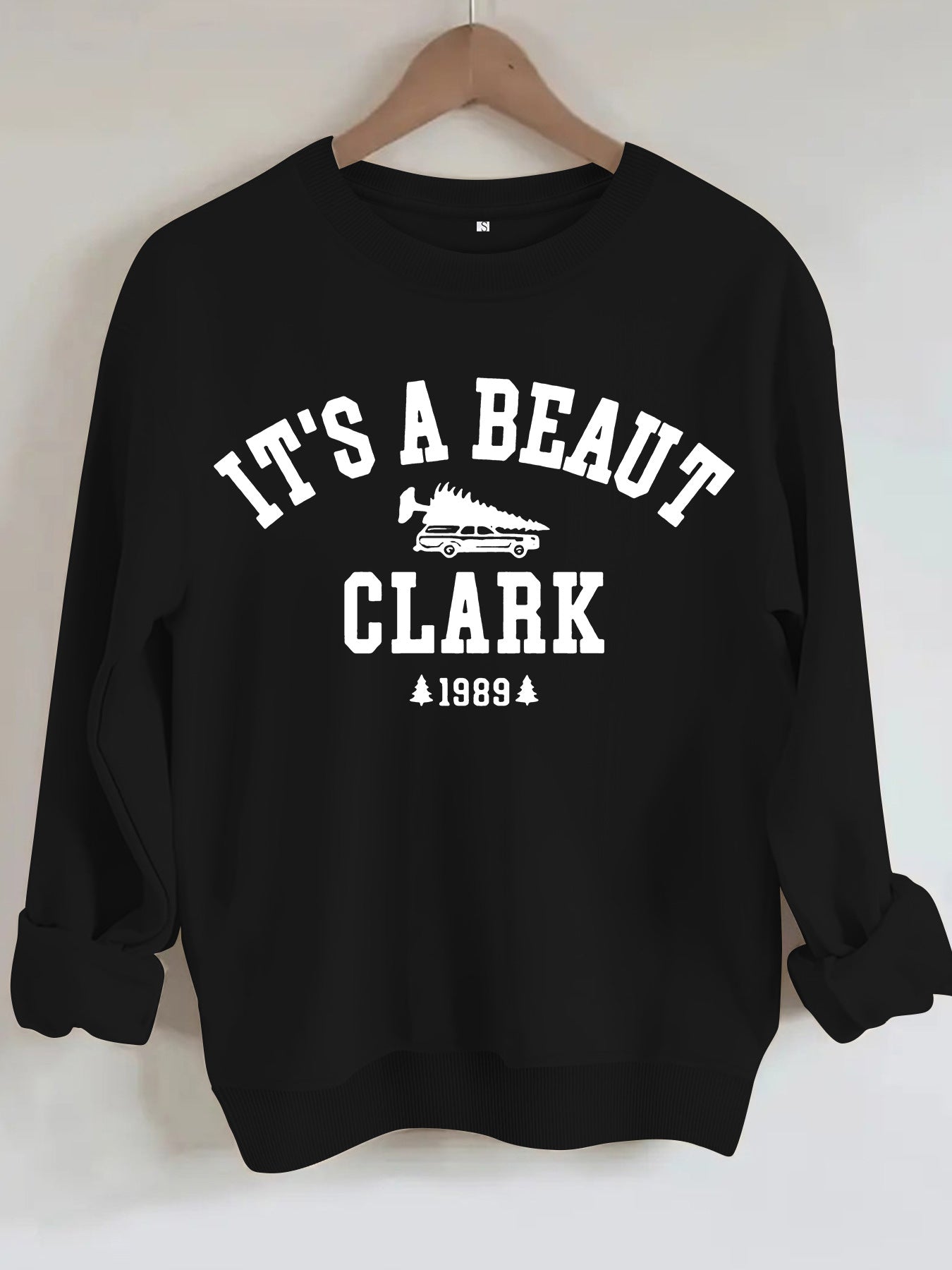Beautiful Clark 1989 vintage Christmas print hoodie