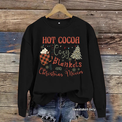 Christmas printed loose hoodie