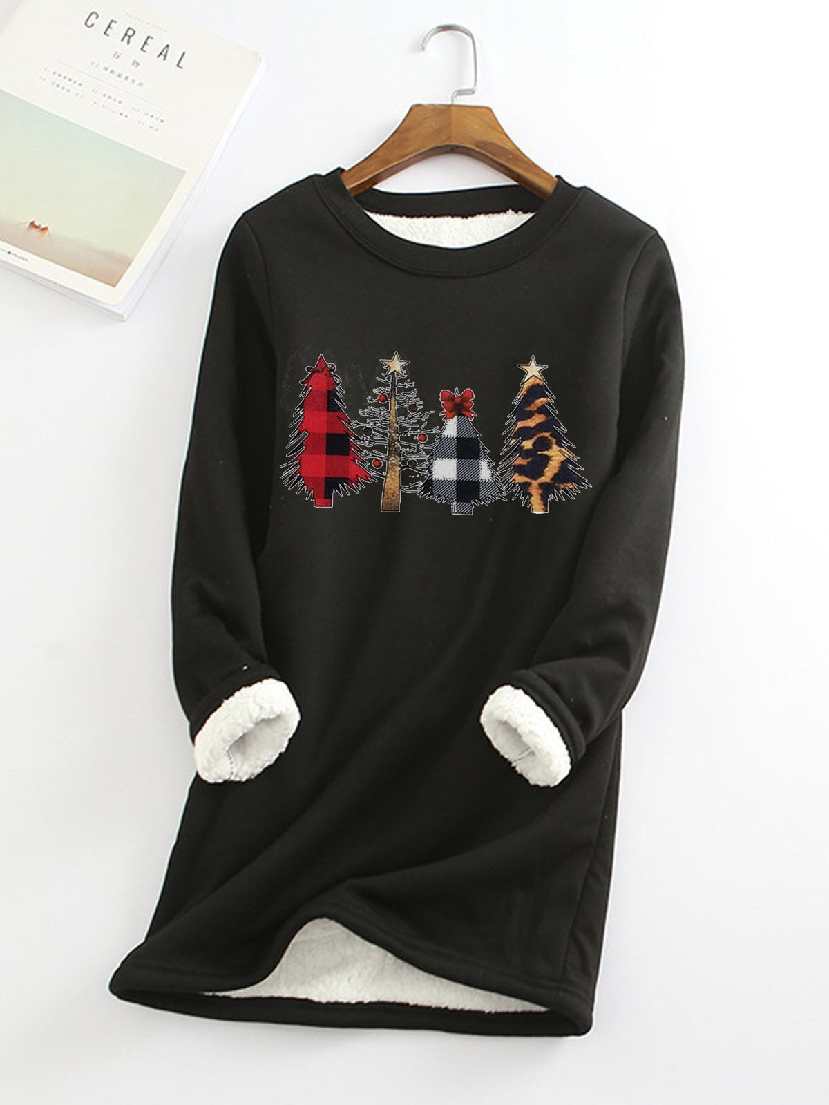 Velvet warm base sweater Christmas women's hoodie