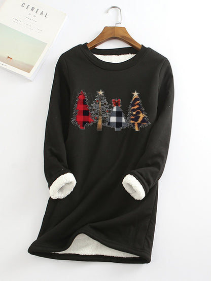 Velvet warm base sweater Christmas women's hoodie