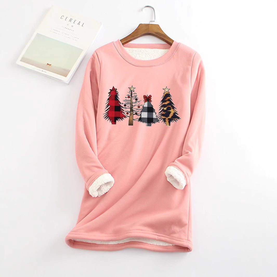 Velvet warm base sweater Christmas women's hoodie