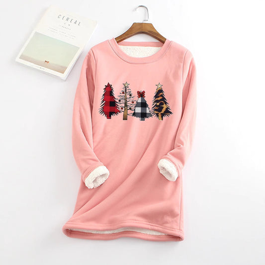 Velvet warm base sweater Christmas women's hoodie